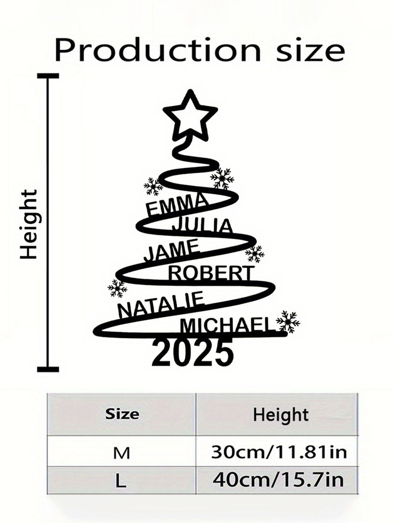 Customizable Christmas Tree Metal Signage